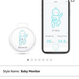 A baby monitor that clips onto a baby nappy/ clothes and monitors breathing/ temperature/ heart rate and position so you can be sent an alarm to your phone if needed .  Collection or I can post for extra