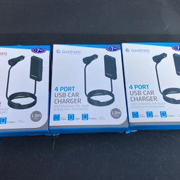Goodmans 4 port USB fast charging for front and rear passengers. Brand new and sealed. £4 each. £10 for all 3. Collection only thanks from Wn3 or M44.