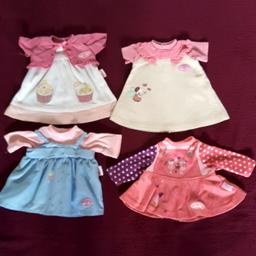 Four genuine Baby Annabell Dolls dresses, in fabulous, clean condition, from a pet and smoke free home.
Collection from Walmley, B76.