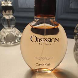 125ml bottle of Obsession for Men. It has been used a couple of times but still nearly a full bottle left.