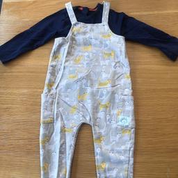 Boys cotton dungaree set with tiger print and a navy long sleeve top underneath 
Age 12-18 months
Dungaree from Boots and top from Matalan 
In good condition 
Collection or postage available 
Will post using the shpock wallet or PayPal 
If you are interested in a few items please message me as I can combine postage, thank you