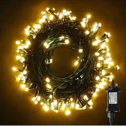Outdoor Fairy Lights Mains Powered 2Packs 100FT 200 LED Christmas Tree Lights 8 Modes for Outdoor Patio Garden Party Wedding Indoor Outdoor Decoration warm white