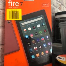 Fire 7 with Alexa Tablet, 8" HD display, 32 GB,
Plum colour only used once comes with original box & charger

Collection dy2
