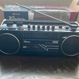 A blast from the past by playing old tapes in this retro boombox and travel back to the 80s. Plays old cassettes and uses Bluetooth! You can even record some new tunes of your own or listen to the radio. This Boombox has a whole mix of features. Mains powered and comes with a mains lead, but can also run on 4 x D batteries (supplied). And, if you don’t want anyone listening to and judging your taste in music, there is an earphone jack to listen without prying ears. It’s a nice compact size.