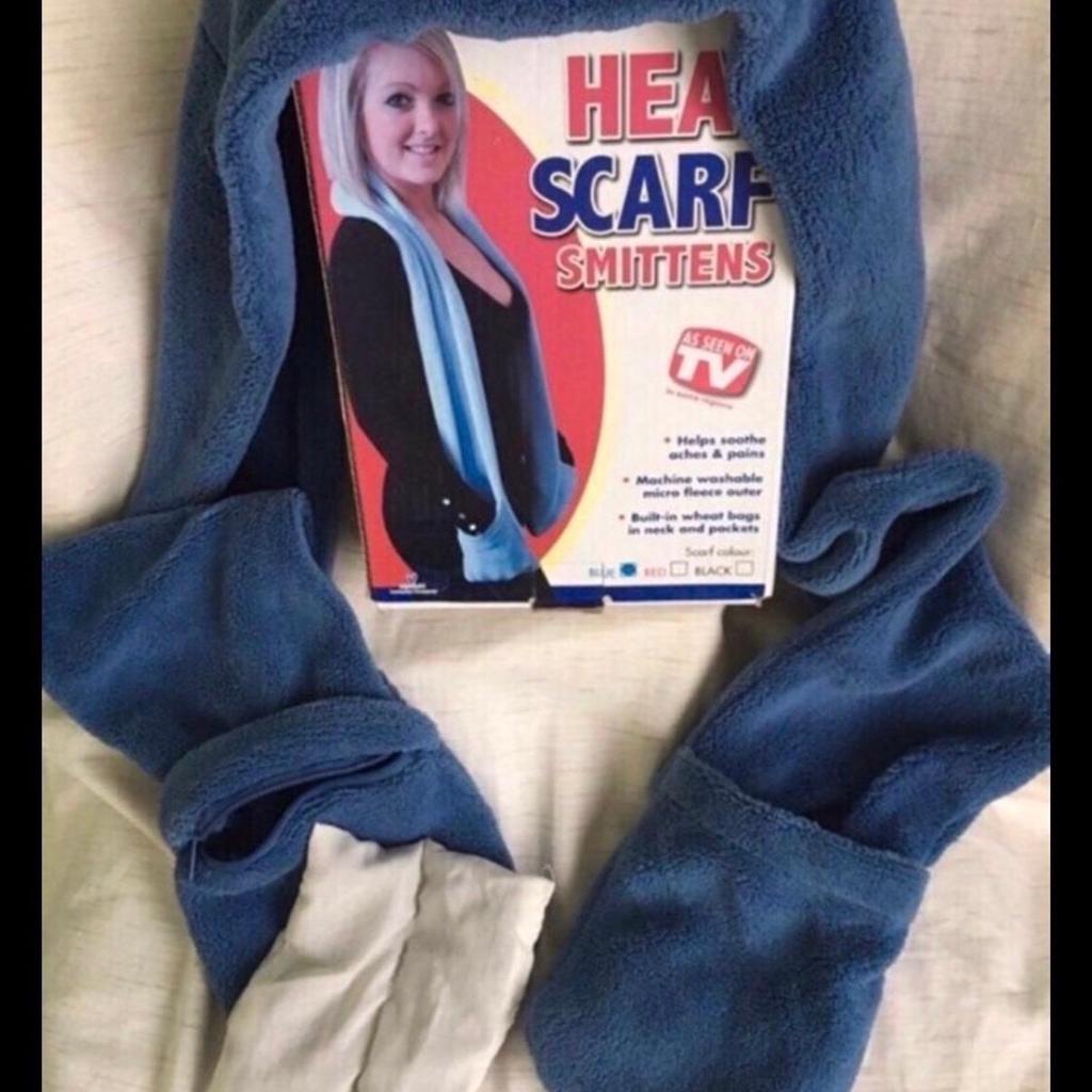 Available from postcodes DL2 or TS6

New in original box
Heat Scarf Smittens with wheat and lavender
Helps to soothe aches and pains
Microwaveable wheat bags in the neck and pockets
Washable Fleece outer
Blue in colour
xxx🧣xxx🧣xxx🧣xxx🧣xxx🧣xxx🧣xx5