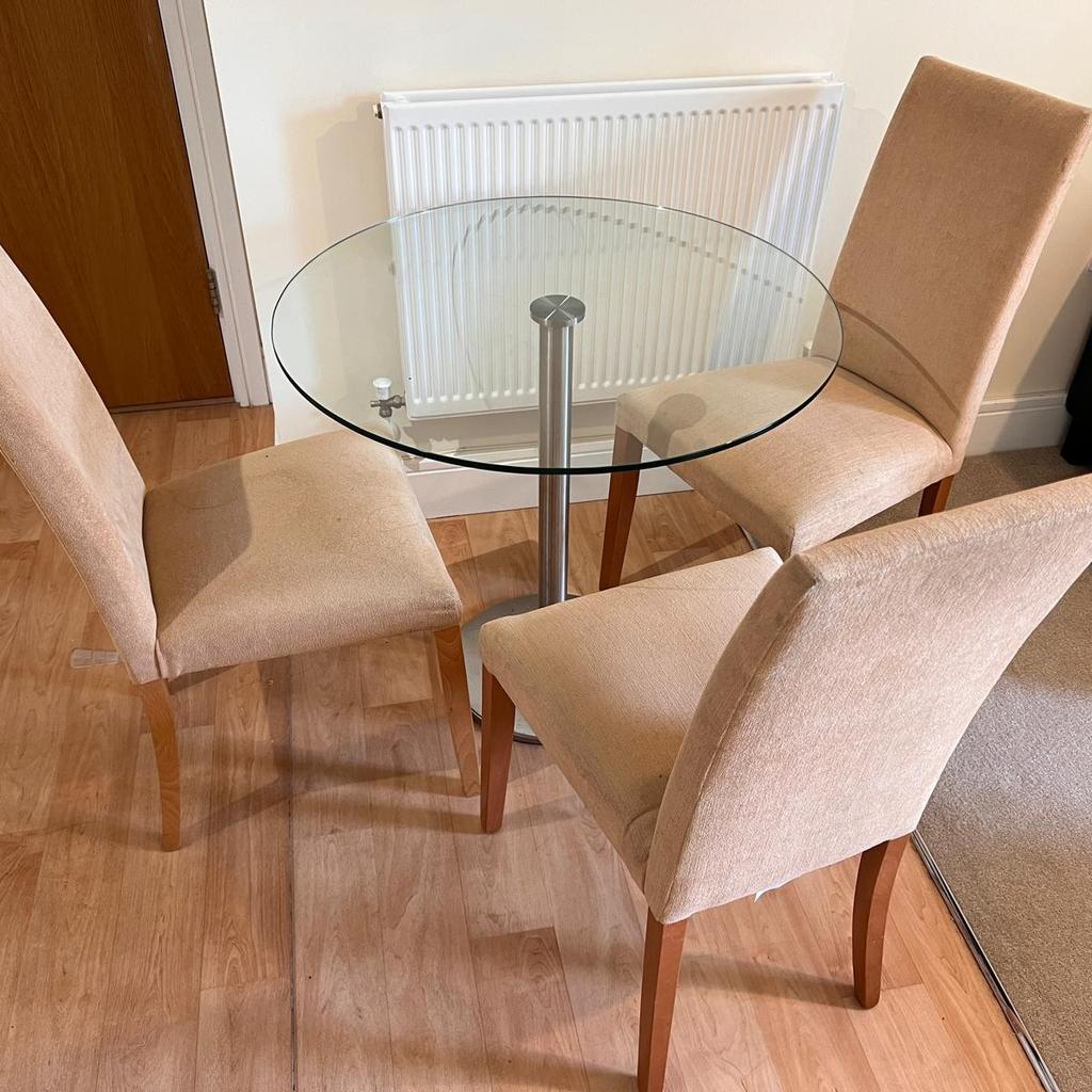 John Lewis Glass Dining Table + Chairs in SG6 Hertfordshire for £80.00