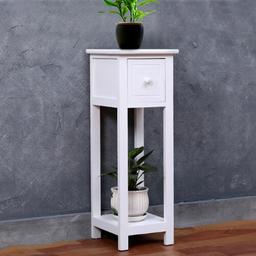 Type:Telephone Table
Colour:White
Material: Wood
Size: H70cm x W25cm x L25cm

Package Include：
1X Telephone Bedside Tables