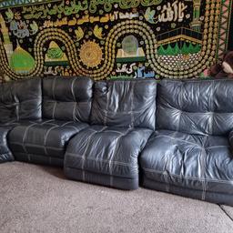 leather recliner sofas with drink cooler and Bluetooth ipod etc in fair condition
collection only 