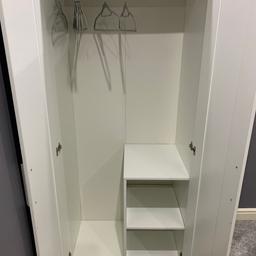 Hi I have for sale a slim white IKEA wardrobe, minor marks, but nothing that effects the use, wardrobe has been dismantled ready for collection. Thanks for looking, any questions please ask. COLLECTION ONLY