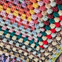 beautiful multicoloured hand crocheted blanket. Ideal gift for Christmas. 45cm.