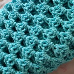 beautiful blue hand crocheted blanket. Ideal gift for Christmas. 48cm.