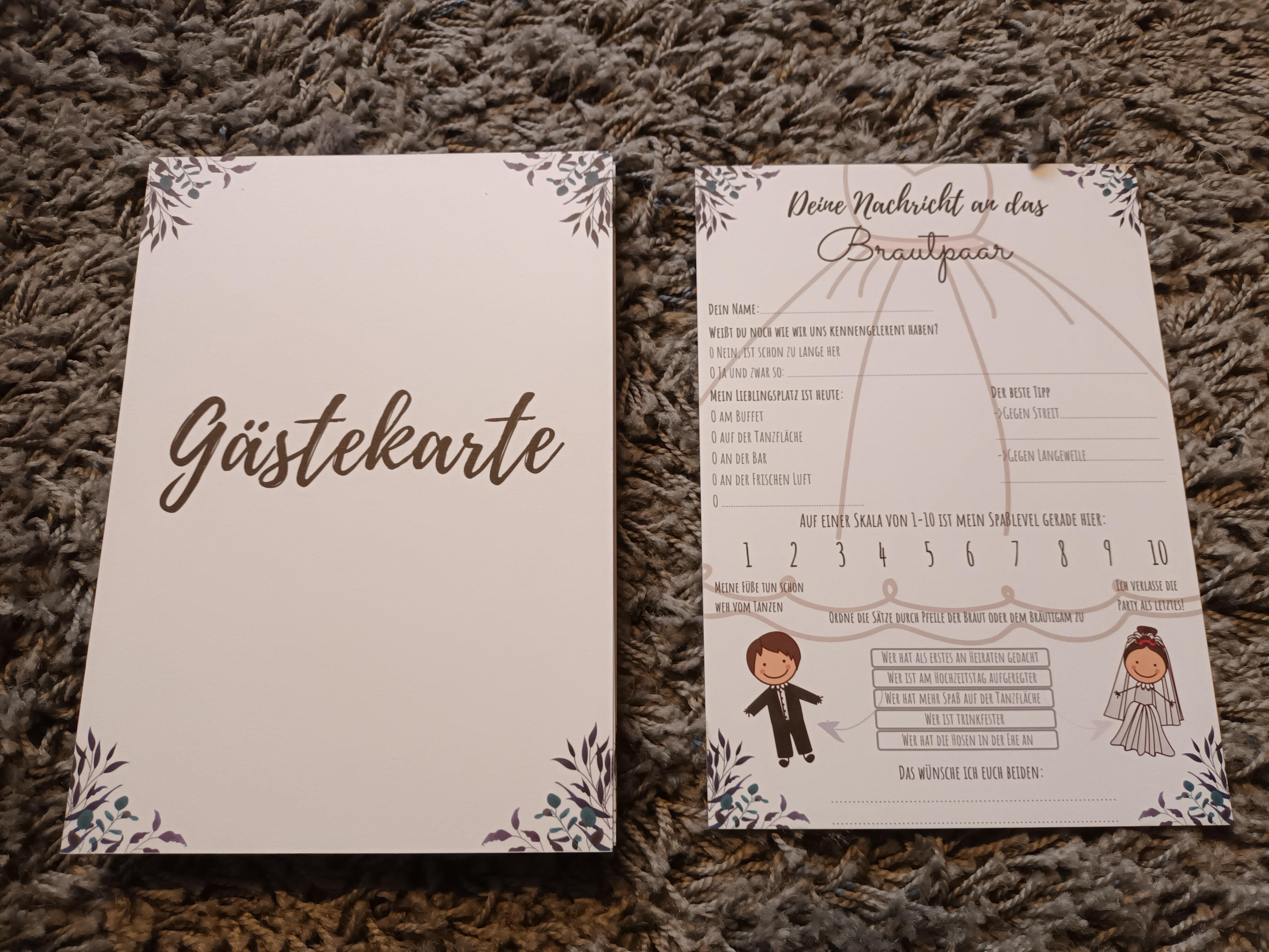 Gästekarte für die Hochzeit zu verkaufen in 68799 Reilingen for €48.00