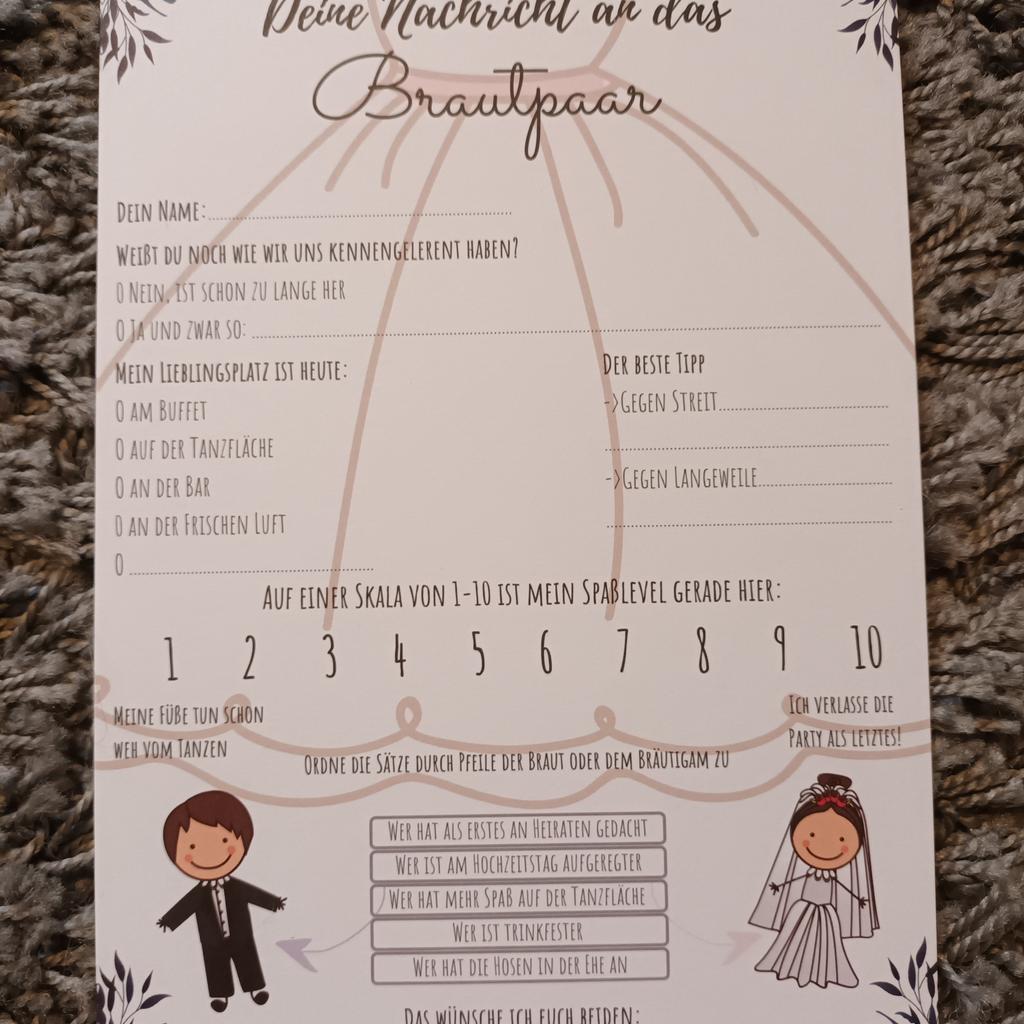 Gästekarte für die Hochzeit zu verkaufen in 68799 Reilingen for €48.00