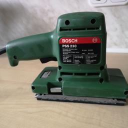 Verkaufe Bosch PSS 230 Schwingschleifer für Bastler !!  ( Motor brummt nur ) !  150 Watt
Schleifplatte  92 x 182  !
VB: 18,00