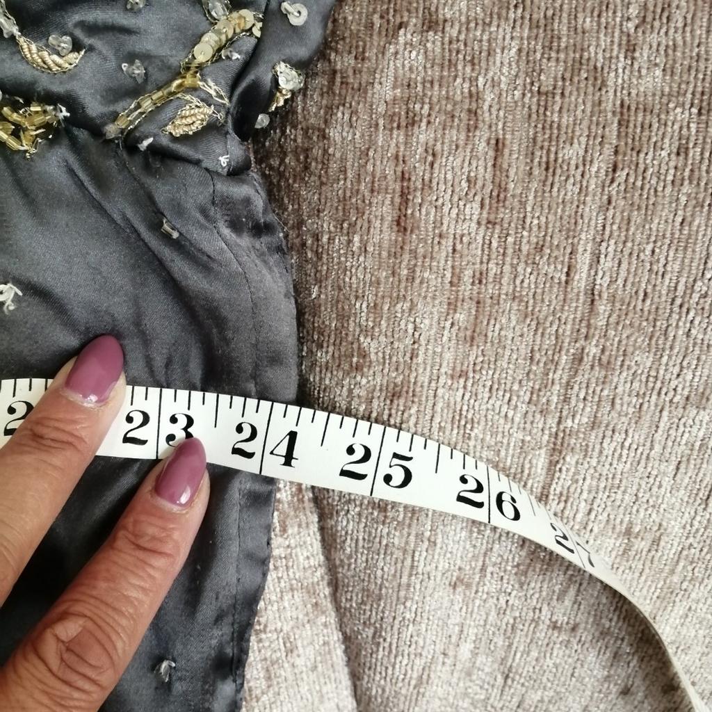 A plus size lengha suit size 24 in grey, both are fully lined, with loads of detailed work, long skirt with zip, also the top has a zip,would fit a size 22/24 please see sizes for both, collection from LE4 or can post for extra cost, please ask for more measurements if required as can not be returned.