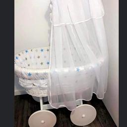 Cradle on wheels excellent condition only used for a couple of months £40 Ono can be delivered locally for extra £