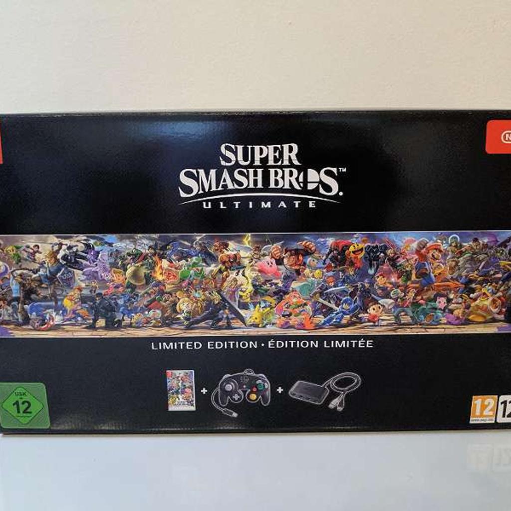 Verkaufe hier die Limited Edition von Super Smash Bros Ultimate für die Nintendo Switch. Inkludiert sind das Spiel, ein Gamecube Controller und der passende Adapter dazu. Es handelt sich um unbenutzte und noch versiegelte Neuware inkl. Rechnung. Kein Tausch! Abholung oder Versand möglich.