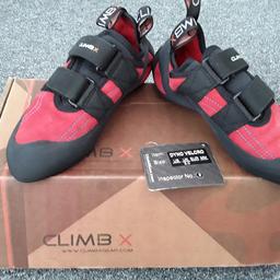 CLIMB X ASCENT
Rock climbing shoes
Red and black great condition
Hardy worn Size 5 women/youth
Collection only £25