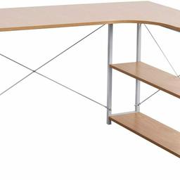 Material of the table top: particle board
Material of the frame: metal
Overall size (LxWxH): 120 x 74 x71.5cm
Load capacity of the table top: about 50 kg
Load capacity of the shelf: about 20 kg
Net weight: about 12.8 kg
Colour: light oak + white
Delivery contents: 1 x desk + 1 x assembly instructions
Please Note: a. The sizes are measured by hand, with tolerance 1-2 cm. b. All decorative items are not included in the delivery.