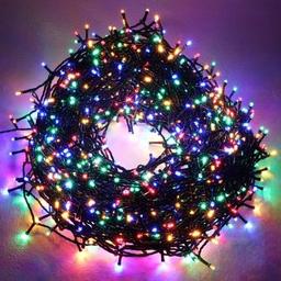 1000 Multi Colour Super Bright LED Multi Function String Lights – Indoor/Outdoor Lights

These indoor/outdoor lights will look stunning anywhere from your Christmas tree or garland to in your garden all year round! The 1000 LED lights are super bright while also being energy saving and long life so they don’t send your electricity bill sky high. Each bulb is spaced 10cm apart on a 99.9m length of green cable with a 10m cable connecting them to the included low voltage indoor transformer. The string of lights can be controlled with a multi action controller that allows you to switch between the 8 functions.