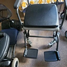 brand new commode /wheelchair ,there are locks on wheels, got this for my mother, but never use it, just taking up space,quick sale for 1 day  half price. 