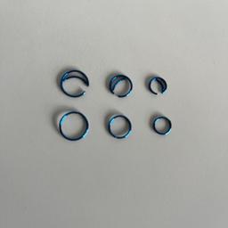 combination of blue or black large medium & small/tiny lip ears nose septum cartilage & tragus hoop rings

diameter 10mm 8mm 6mm gauge 0.8mm

black set £6

silver set £6

costume jewellery

bundle deals available
not responsible once posted or collected
not responsible for items that dont fit
not accepting offers
sorry no returns or refunds