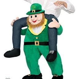 Like new, Irish leprechaun carry me costume /fancy dress. It has an elasticated drawstring waist and elasticated foot straps.