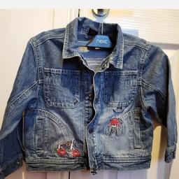 Little Boys Trucks And Diggers Next Denim Jacket  3-4 Years