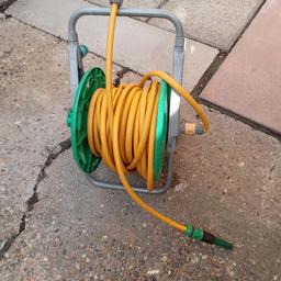 Yellow hose on wind up metal reel as seen in photos. Some kinks but no leaks.
COLLECTION ONLY
Other items listed