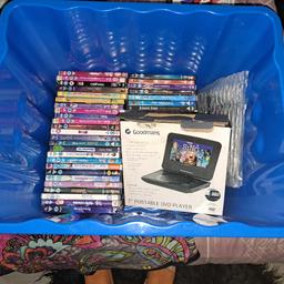 Carboot job lot. Pink tv/dvd playing. Big selection of kids dvds. Fashion jewelry. Womens clothes and other items.