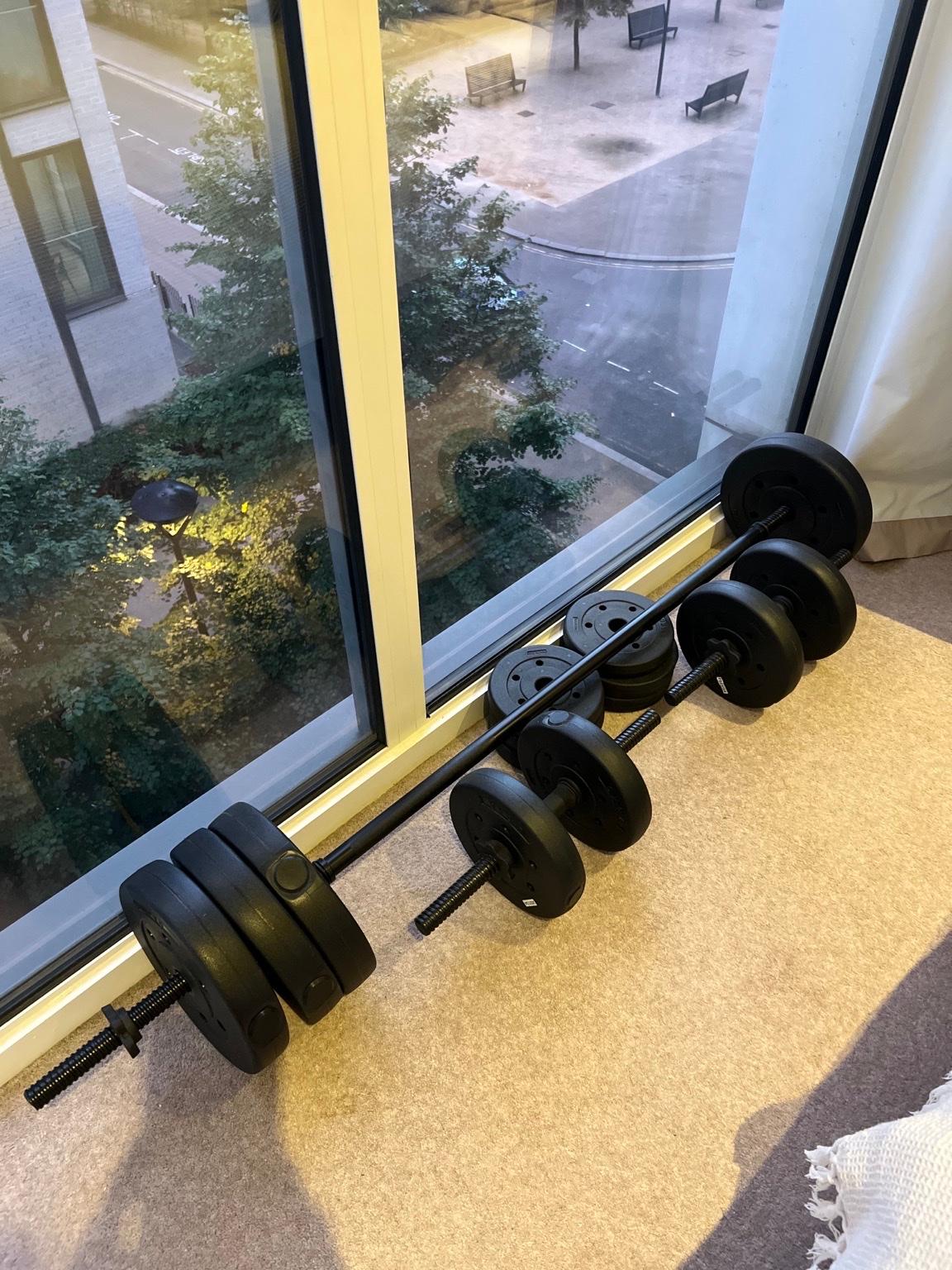 Opti Vinyl Barbell and Dumbbell Set 50kg in E20 Newham for £50.00 for sale Shpock