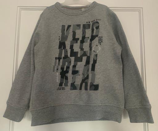 Buy & Sell Essex Epping Forest - Photos for Boys Next Keep It Real Grey Sweatshirt Age 5