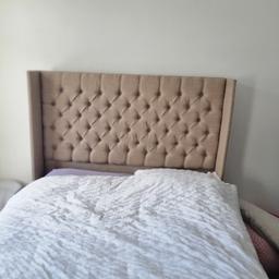 Double ottoman bed linen fabric high headboard