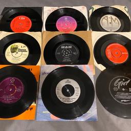 All work fine, have been tested on my own record player. Grab a bargain!! Listed below is record details. Just put the number + brackets into eBay.

A5003 (Jennifer Rush)
7N46035 (Brian And Michael)
AMS7159 (Carpenters)
UP36333 (Scott Fitzgerald)
XDR48213 (Gilbert O Sullivan)
RB5805 (Annie’s Song)
NEP24116 (Miki And Griff)
LON184 (Glenn Medeiros)
UNKNOWN - PROMO VINYL (rare)

Easily sell for £8 each on eBay, so looking for a low price for the lot.