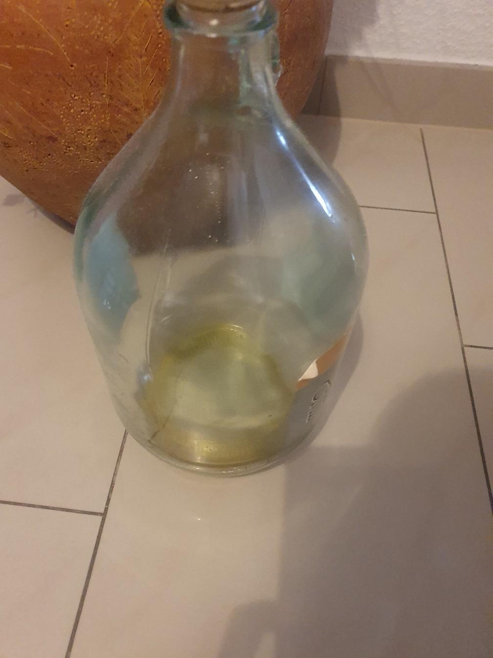 10 liter glazen ballon, robuuste wijnballon met brede opening en kunststof beschermmand