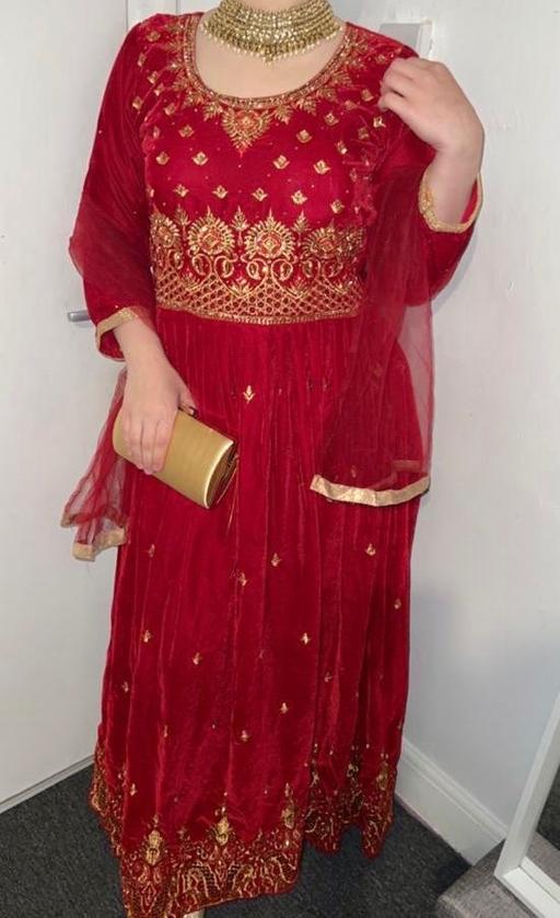 Buy & Sell North West London Burroughs, The - North West London - Photos for Red/Gold Velvet Afghan/Indian Maxi Dress