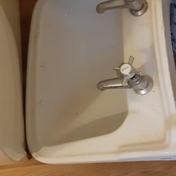 Bathroom sink with hot and cold taps plus pedestal. buyers to collect.All for 25 pounds.