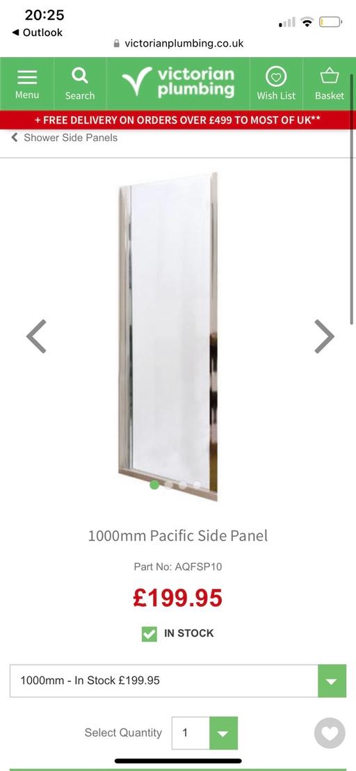 Buy & Sell East London Highams Park - East London - Photos for Shower glass 1000mm Pacific Side Panel