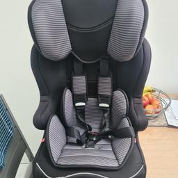 Car seat group 1-2-3.

Suitable for children from 9 months to 12 years.
Suitable for children from 9kg to 36kg.
Seat attachment method: ISOFIX and top tether.
Integrated ISOFIX.
Forward facing.
Side impact protection - helps to absorb the force of a side on collision.
5 point harness.
Individual harness tensioner.
Body support cushions for younger children.
Adjustable head support.

General information:
Size H68, W44, D40cm.
This seat does not convert to a booster seat.
Removable washable cover.
Weight 6kg.