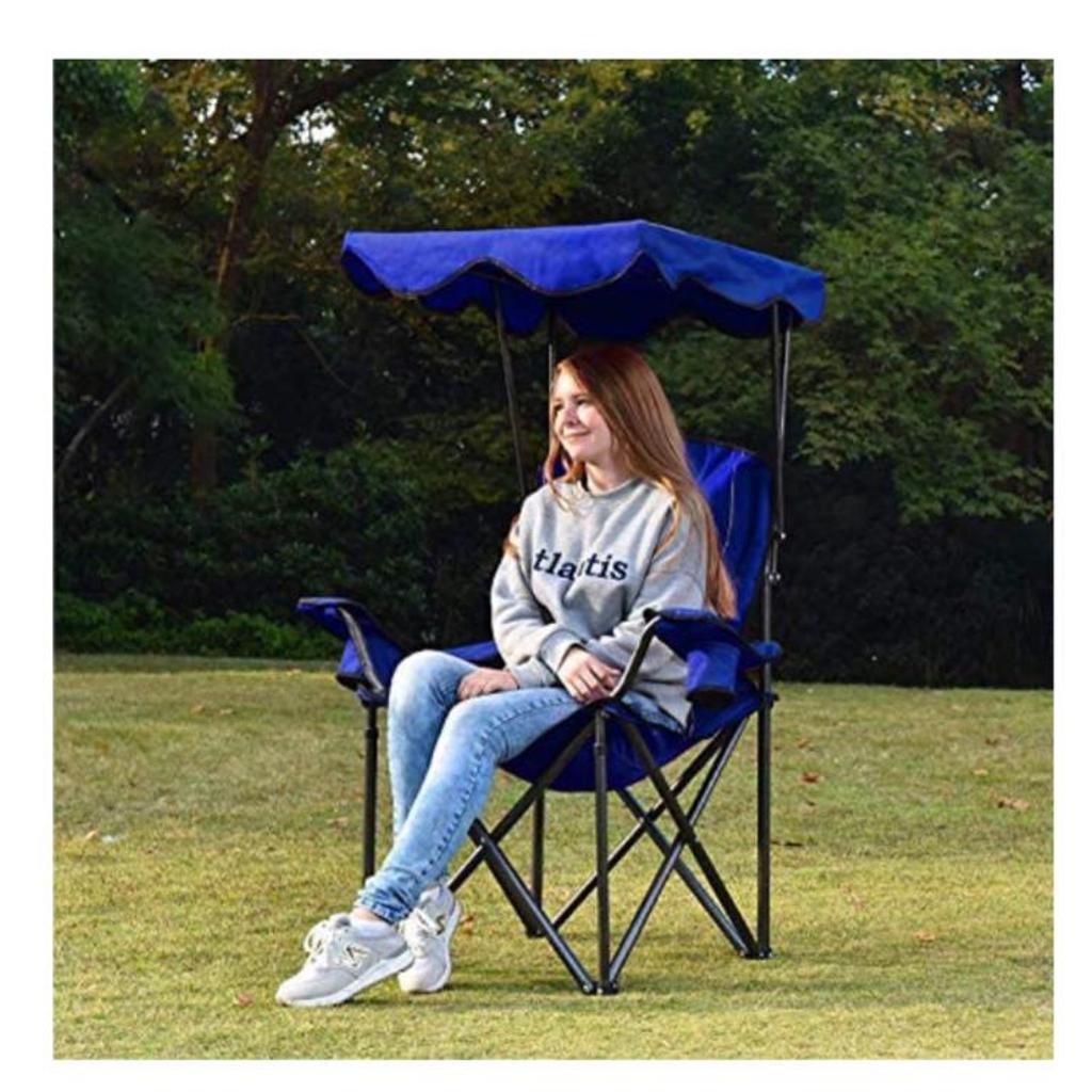 BRAND NEW ONLY £22!!
Camp Chair with Shade, Folding Camping Chair, Canopy Chair, Support 160kg, Cobalt Dark Blue