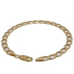 Solid Gold 9ct Bracelet Presented With Gift Box

Gold assay standard:  9ct
Length:  8.5"
Width:  6mm
Gold weight:  8.8g