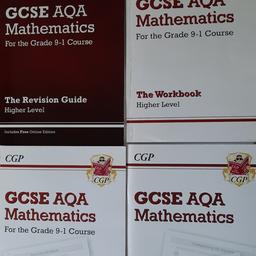 4 CGP GCSE AQA Mathematics revision books for the grade 9-1 course - Higher Level

Includes :
The Revision Guide - rrp £5.95
The Workbook - rrp £4.95
Exam Practice Workbook - rrp £5.95
Grade 8-9 Targeted Exam Practice Workbook - rrp £5.95