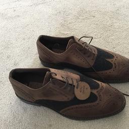 Brand new brown leather and cloth brogues from a smoke and pet free home cash and collection only please please feel free to check my other items