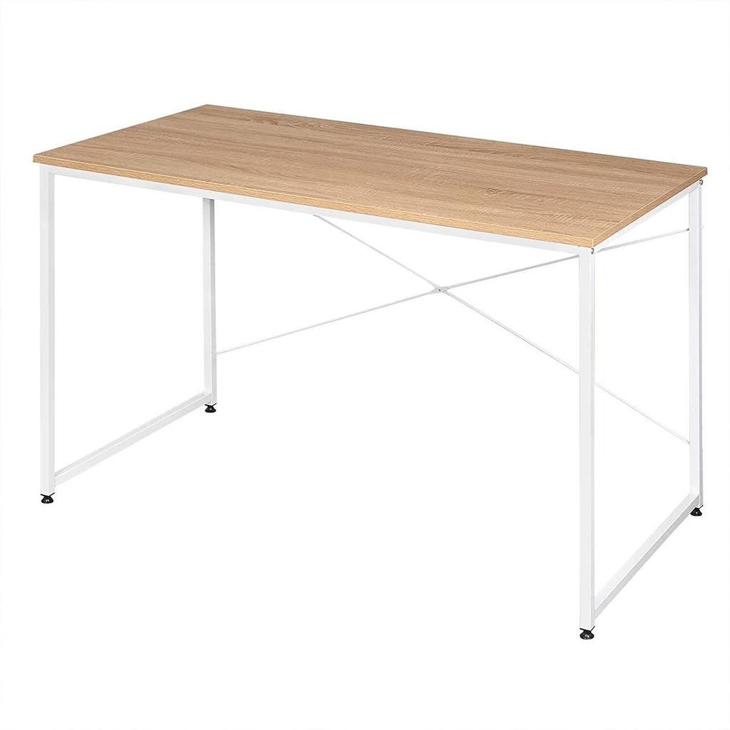 Material of the table top: particle board
Material of the frame: metal
Overall size (LxWxH): 120 x 60 x70cm
Load capacity of the table top: about 50 kg
Net weight: about 10.5 kg
Colour: light oak + white
Delivery contents: 1 x desk + 1 x assembly instructions
Please Note: a. The sizes are measured by hand, with tolerance 1-2 cm. b. All decorative items are not included in the delivery.