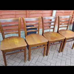 4 VINTAGE SOLID RAIL BACK DINING CHAIRS (more available)
12 available 
PICK UP MATCHBOROUGH WEST REDDITCH B98
Can deliver locally for fuel to door