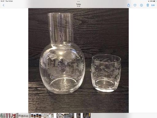 Buy & Sell Suffolk East Suffolk - Photos for Vintage Etched Glass Bedside Water Carafe