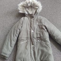girls khaki green winter coat, collection only wincobank S9