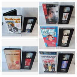5 VHS Cassette Tapes In Original Cases,all these tapes have been tested from start to finish and they all work perfectly. £3