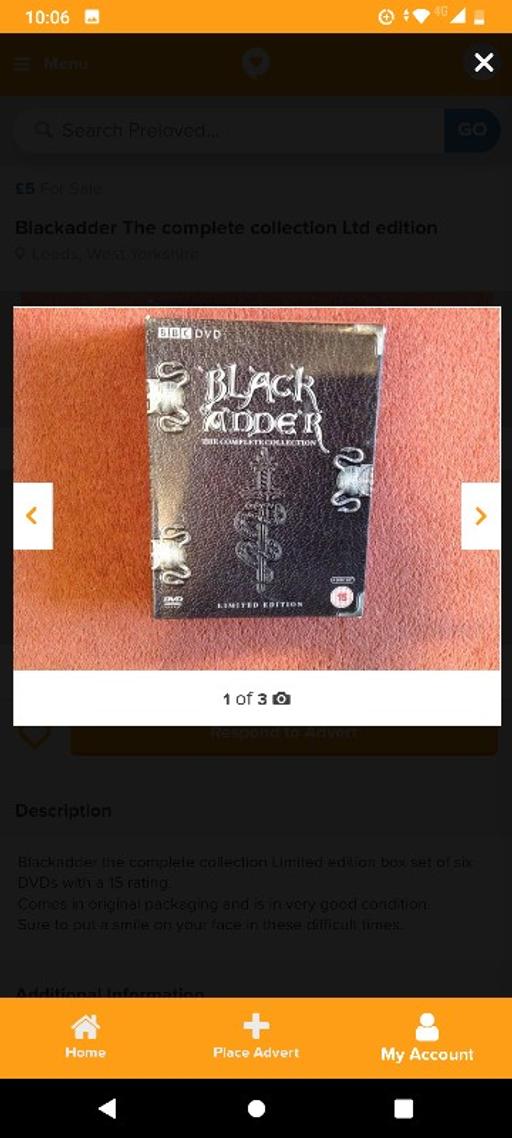 Buy & Sell West Yorkshire Leeds - Photos for Blackadder DVD the complete collection