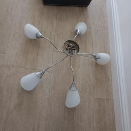 chrome silver ceiling light fitting x 2 to match ...takes small screw in bulbs ...